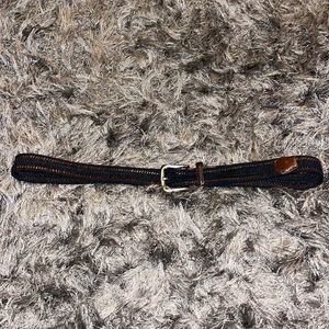 Torino Blue Leather Braided Belt W/ Brass Buckle Made in USA